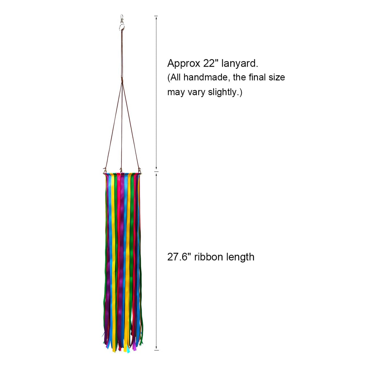 Satin Ribbon Windsock Streamer, Outdoor Decorations for Your Patio, Garden, Yard, Dock and Camper, 49-Inch, WS-49K-01