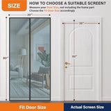 Mesh Screen with Magnetic Closure-Keeps Bugs Out Let Breeze in, Heavy Duty - Pet and Kid Friendly, Works with Front, Sliding Doors (38 x 82 Inch) Gray