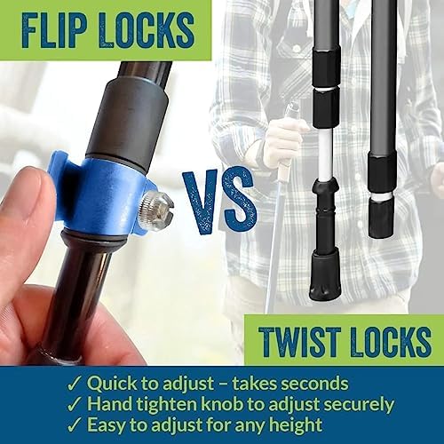 York Nordic Motivator Walking Poles for Balance and Rehab - Patented Stability Grips - Lightweight, Adjustable, and Collapsible - 2 Pieces Adjustable w/flip Locks - Heights 4'6" up to 6'2" - 230 lbs