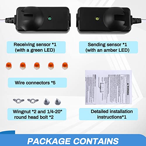 41A5034 Safety Sensor Kit, Replacement for Craftsman/Chamberlain/Liftmaster Garage Door Sensor, Compatible with Liftmaster/Chamberlain/Craftsman Garage Door openers Made After 1997