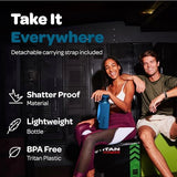 Hydracy Water Bottle with Time Marker -Large BPA Free Water Bottle & No Sweat Sleeve -Leak Proof Gym Bottle with Fruit Infuser Strainer & Times to Drink -Ideal for Fitness Sports & Outdoors