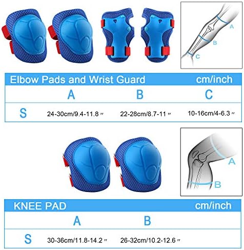 Kids Protective Gear Set Knee Pads for Kids 3-14 Years Toddler Knee and Elbow Pads with Wrist Guards 3 in 1 for Skating Cycling Bike Rollerblading Scooter
