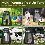 Outdoor Portable Toilet Set for Adults with Camping Night Lantern, Folding XL Toilet, Pop Up Privacy Tent and Carry Bags, Multipurpose Potty, Washable and Foldable for RV Travel