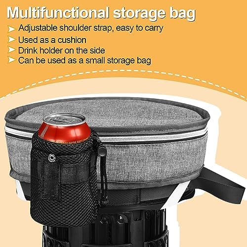 Collapsible Stool - Upgraded with 3 Slides Load Capacity 600lbs, Folding Camping Stool with 3-in-1 Carry Bag, Lightweight Sturdy Retractable Suitable for Camping Fishing Hiking BBQ (Black)