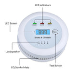 2 in1 Smoke Detector Carbon Monoxide Detector Combo,with LCD Digital Display and Sound Warning Test Button，Battery Powered，Easy Installation, for Home, Bedroom, Kitchen (1PACK)