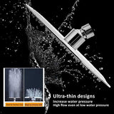 NearMoon Rain Shower Head, Ultra-Thin Design-Pressure Boosting, Awesome Some Experience, High Flow Stainless Steel Rainfall Head (10 Inch, Chrome Finish)