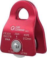 GM CLIMBING Micro Prusik Minding Pulley 25kN CE UIAA Certified 12mm Single Pulley Mobile Side Plates for Arborist Rigging Climbing Rescue