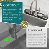 Kitchen Faucet Absorbent Mat - Diatomite Stone Sink Tray, Quick Drying, Modern Design - Durable Faucet Drip Mat for Kitchen Sink and Bathroom Counter [17.7"" x 3.9"", Dark Grey]