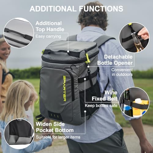 Backpack Cooler Insulated Leak Proof 30/45 Cans, 2 Insulated Compartments Thermal Bag, Portable Lightweight Beach Travel Camping Lunch Backpack for Men and Women