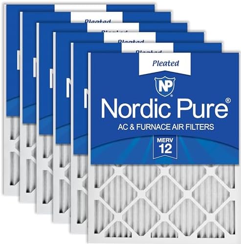 Nordic Pure 16x20x1 (15 1/2 x 19 1/2 x 3/4) Pleated MERV 12 Air Filters 6 Pack