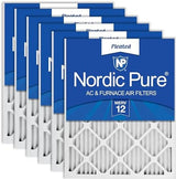 Nordic Pure 16x25x1 (15 1/2 x 24 1/2 x 3/4) Pleated MERV 12 Air Filters 6 Pack