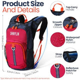 2 Pcs Kids Hydration Backpack with 1.5l Water Bladder Lightweight Kids Hiking Backpack Water Rucksack for Boys Girls Climbing Running