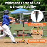 Kids Baseball Tee, 20.87 to 31.29 Inches Batting Tees for Baseball with Carry Bag, Portable Stable Baseball Tees for Hitting, Tripod Tanner Tee for Baseball Practice Stand Aged 3-8 Years