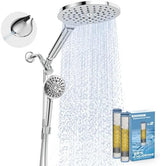 Dual Filtered Rain Shower Head Combo, Handheld Shower Head with Adjustable Bar - Rainfall Shower Head And Showerhead with Filter for Hard Water - Removes Chlorine