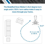 BodyMed Knee Walker for Injuries with Dual Brakes, Metal Basket & Knee Pad Cover - Collapsible and Adjustable Scooter, Broken Leg Caddy, Better Alternative to Crutches