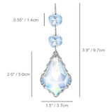 20pcs Clear Maple Leaf Crystal Chandelier Prism Pendant Parts, 50mm Suncatchers Hanging Crystals Beads for Chandelier Christmas Tree Decoration