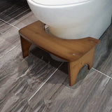 Bamboo Toilet Stool, 6.5" Toilet Stool Squat Adults & Kids, Portable Simple Curve Squat Toilet Potty Stool, Non-Slip Poop Stool for Bathroom, Improve Squatting Posture and Comfort (Brown)