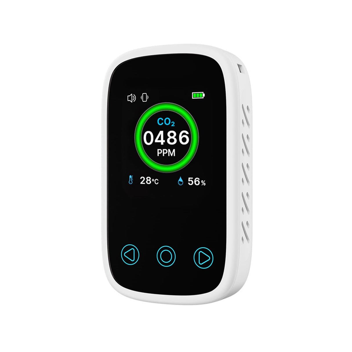 Rechargeable CO2 Alarm Travel/Camping Carbon Dioxide Warning with Temperature/Humidity Display Portable CO2 Meter Carbon Dioxide Warning