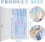 20 Pack Foil Curtain Backdrop Iridescent Metallic Tinsel Foil Fringe Curtains Photo Booth Props for Birthday Wedding Engagement Baby Shower Bachelorette Christmas Holiday Celebration Party Decoration