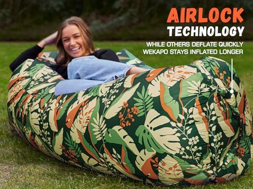 WEKAPO Inflatable Lounger Air Sofa Hammock-Portable,Water Proof& Anti-Air Leaking Design-Ideal Couch for Backyard Beach Traveling Camping Picnics & Music Festivals