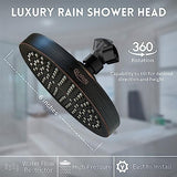 GURIN Shower Head High Pressure Rain, Luxury Bathroom Showerhead with Adjustable Angles, Anti-Clogging Silicone Nozzles - Oil Rubbed Bronze, 6 Inch Round