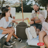 Keter Cool Side Table Cooler 3 in 1 Outdoor Patio Table and Ice Chest Storage, Ideal Hot Tub Table, Decor and Outdoor Patio Bar, Portable Bar, Taupe