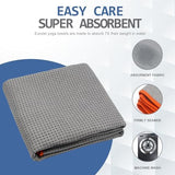 Eunzel Hot Yoga Towel - Microfiber Non Slip Yoga Mat Towel with Grip Dot Sweat Absorbent Towel for Hot Yoga, Pilates and Fitness 72" x 24", Grey/Orange