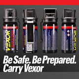 Vexor Pepper Spray Full Axis with Belt Clip for Self Defense — Maximum Police Strength, 20-Foot Range, Full Axis Capability, Flip Top Safety for Quick and Accurate Aim, Protection
