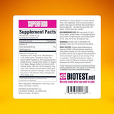 Biotest Superfood Powder Blend of 18 Whole Food Berries, Fruits, and Vegetables - Healthy Polyphenols, Antioxidants, Vitamins, Minerals - 60 Day Supply - 150 g
