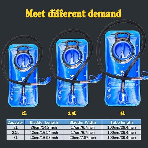WACOOL 2L 2.5L 3L BPA Free PEVA Hydration Pack Bladder Leak-Proof Water Reservoir