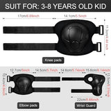 Kids Protective Gear Set Knee Pads for Kids 3-14 Years Toddler Knee and Elbow Pads with Wrist Guards 3 in 1 for Skating Cycling Bike Rollerblading Scooter
