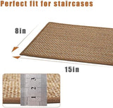 Stair Treads for Wooden Steps Indoor,8" X 30" (15 in Pack) Carpet Stair Treads for Wood Stairs, Machine Washable Stair Runners for Kids Elders and Pets,Brown