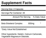KRK SUPPLEMENTS 1 Bottle Beta Sitosterol 800mg Per Serving 90 Capsules Prostate Support