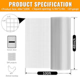 Hardware Cloth 1/4 inch 48 x 100 ft Galvanized Chicken Wire Fencing 23 Gauge Heavy Duty Hot Dip Galvanized Wire Fence Roll for Chicken Poultry Coop, Animal, Fencing,Garden Protection