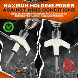 15-Pack 8" Heavy Duty Screw in Tent Stakes, Drill-In Ground Anchor Pegs, Includes Hex Head Driver & Storage Bag