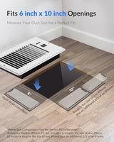 Super Quiet Register Booster Fan for 6" x 10" Register Holes, Smart Register Vent with Dual Intelligent Thermostat and WIFI App Control, Heating Cooling AC Vent Fan (White)