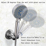 BOPai Vacuum Suction Cup Shower Head Holder, Adjustable 20 Degrees from The Wall - Chrome