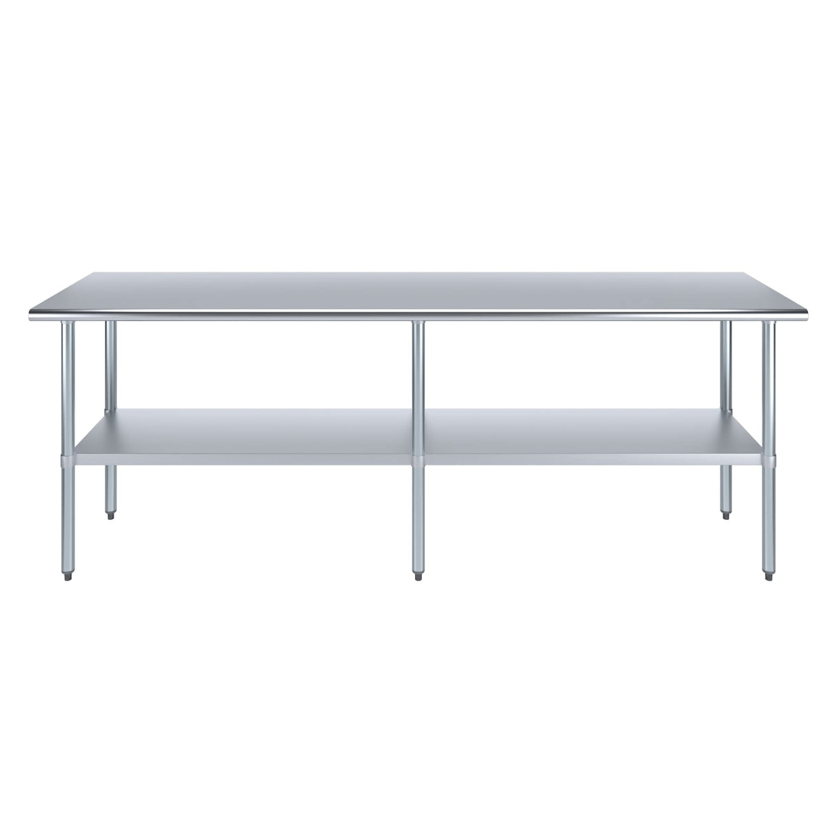 AmGood 24 in. x 96 in. Stainless Steel Work Table | Metal Kitchen Food Prep Table | NSF