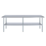 AmGood 24 in. x 96 in. Stainless Steel Work Table | Metal Kitchen Food Prep Table | NSF