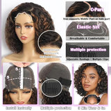 5×5 Closure Bob Wig Human Hair Glueless Wigs Human Hair Pre Plucked Pre Cut Short Curly Human Hair Wig Water Wave C Part Balayage Ombre Lace Frontal Human Hair Wigs for Black Women P1B/30 12 Inch