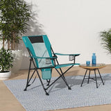 Kijaro Dual Lock Portable Camping Chair - Versatile Folding Sports and Outdoor Chair for Lawn - Locks Position - Ionian Turquoise