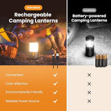 2 Pack Camping Lantern,Led Camping Lanterns,5000mAh Rechargeable Battery Emergency Lights for Power Outages,3 Colors,IPX4 Waterproof Portable Flashlight Camping Tent Light for Home or Hurricane Hiking