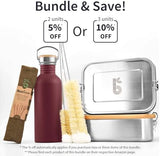 Bambaw Non-insulated 32 oz Water Bottle, Reusable Water Bottle Red, Single Wall Stainless Steel Water Bottle, Travel Water Bottle 32oz, Metal Water Bottle with Handle – Red Berry