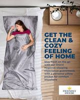 The Friendly Swede Sleeping Bag Liner — Ultralight Polyester or Cold Weather Microfiber Adult Sleep Sack; Thin Travel Sheets for Hotel; Camping Sheets; Travel Sleeping Bag with Pocket-Size Stuff Sack
