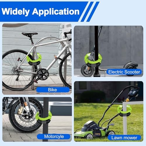 NDakter Bike Chain Lock, 5 Digit Combination Heavy Duty Anti Theft Bicycle Chain Lock,2.62/3.2/4.27/5/6Ft Long Security Resettable Bike Locks for Bike, Bicycle, Scooter, Door, Gate, Fence-4/6mm Thick