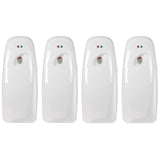 Automatic Air Freshener Spray Dispenser (4-Pack) Wall Mounted or Free Standing, Commercial and Home Use, Multiple Time Scent/Mist Release Settings for Room/Bathroom Sprayer (White)