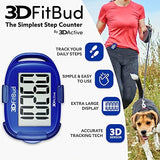 3DFitBud Simple Step Counter Walking 3D Pedometer from 3DActive with Clip & Lanyard - A420S
