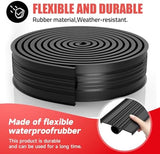 Jin&Bao Garage Door Bottom Weather Stripping Rubber Seal with T-Ends 5/16" - Protect Your Garage from Weather, Insects, and Dust with Premium Garage Door Draft Stopper（16FT, Black）