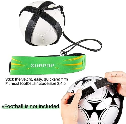Soccer/Volleyball/Rugby Trainer, Football Kick Throw Solo Practice Training Aid Control Skills Adjustable Waist Belt for Kids Adults
