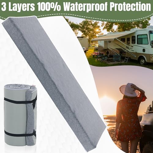 HOMBYS 3 Inch Thick Memory Foam Camping Mattress for Outdoor Sleeping, Roll Up Porable Camping Pad Mat with Knitted Cover for Travel Truck Bed Tent